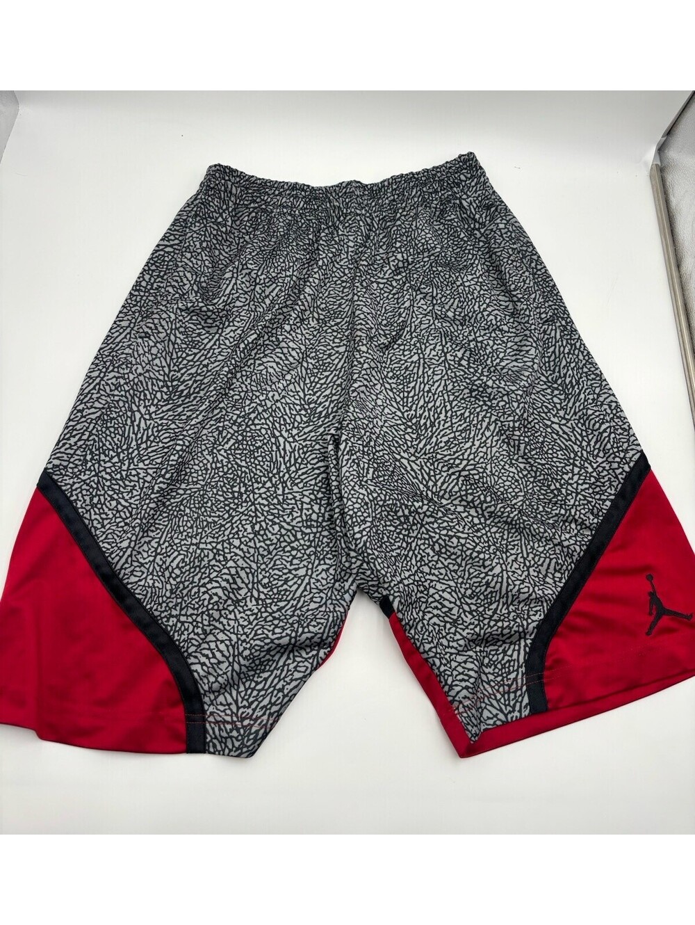 Jordan Shorts Mens Gray Red Elephant Print Jumpman Basketball LRG !!!!
